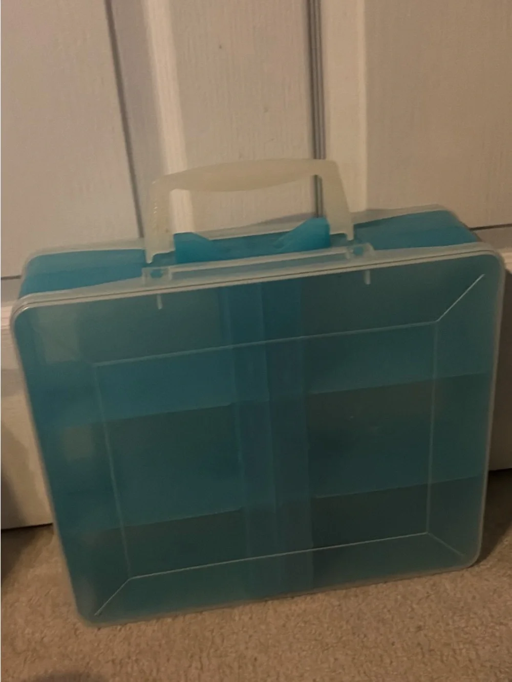 Blue Plastic Compartment Organizer - Home Storage